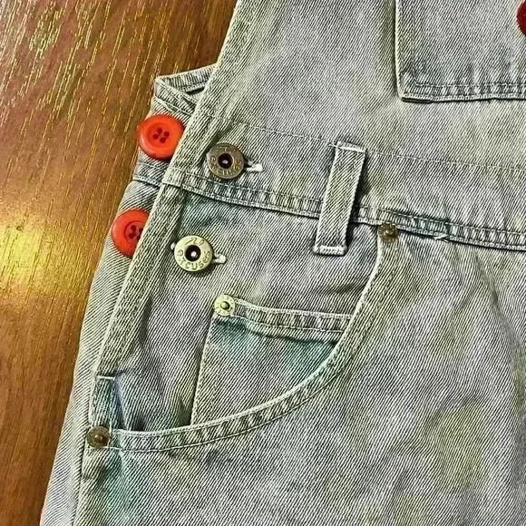 No Excuses Dungarees Shortalls Womens Vintage Bib Cute Bear Overalls Medium - Picture 12 of 16